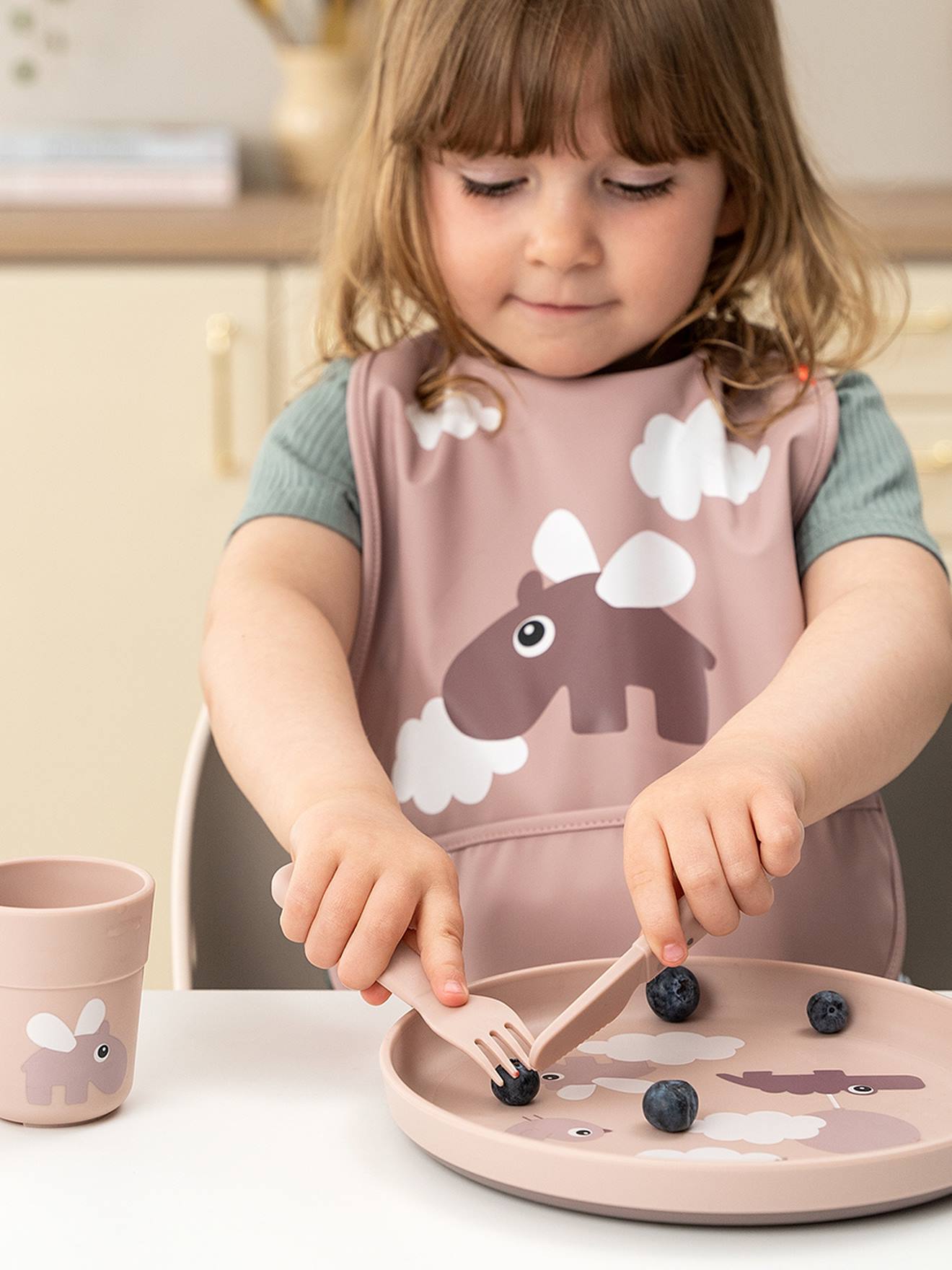 Set de 3 couverts Happy dots DONE BY DEER blush