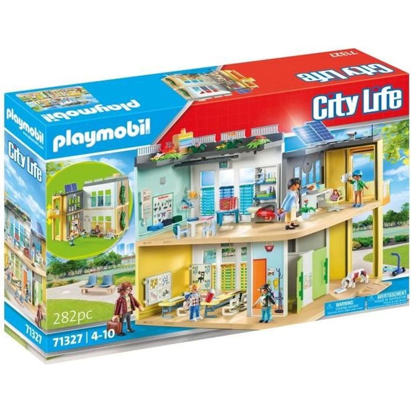 PLAYMOBIL 71327 Ecole amenagee City Life L ecole 282 pieces Mixte Pour enfant des 4 ans