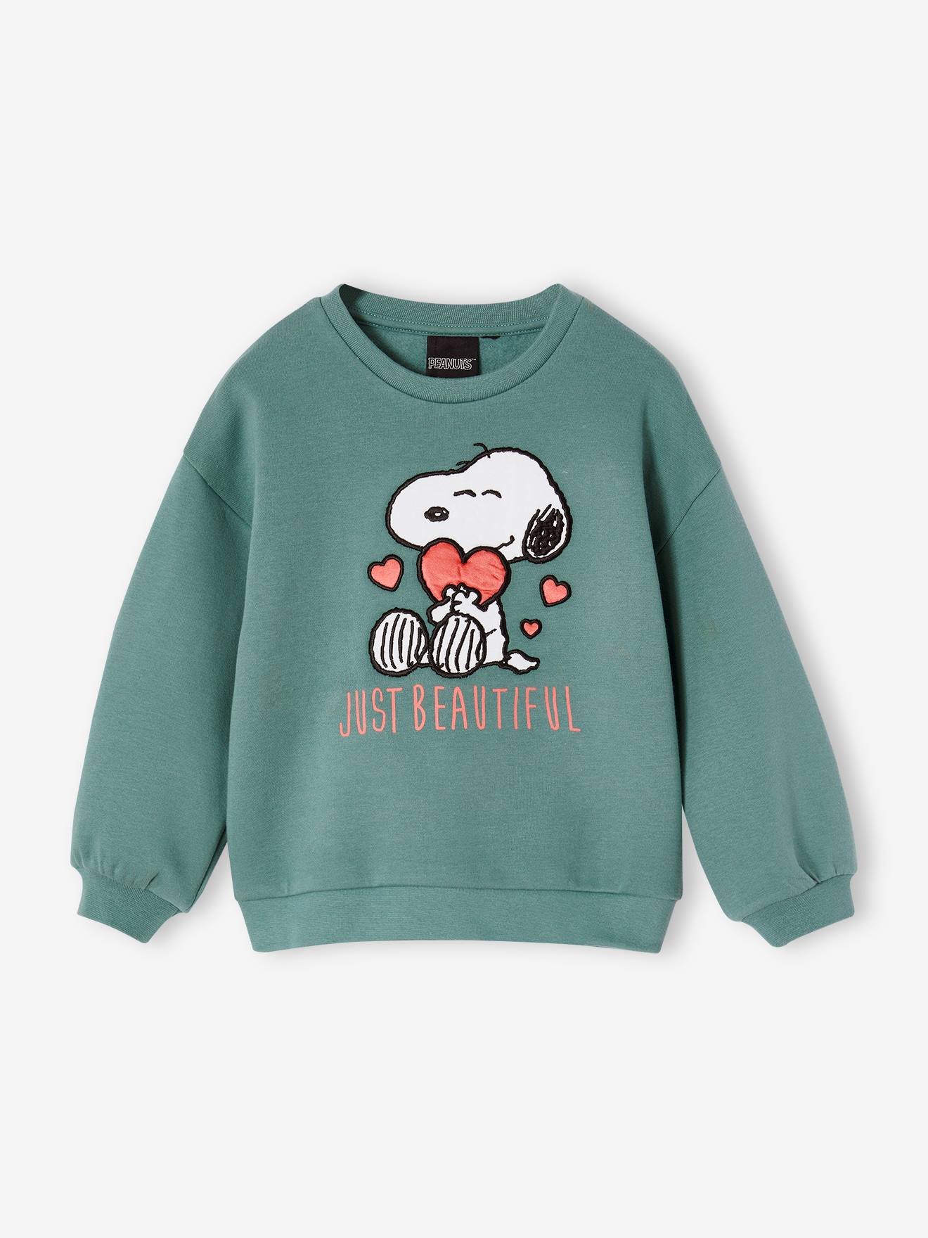Sweat Snoopy Peanuts fille vert émeraude