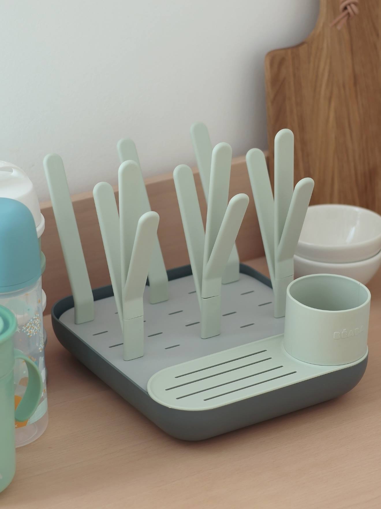 Egoutte-biberons Forêt misty green/mineral