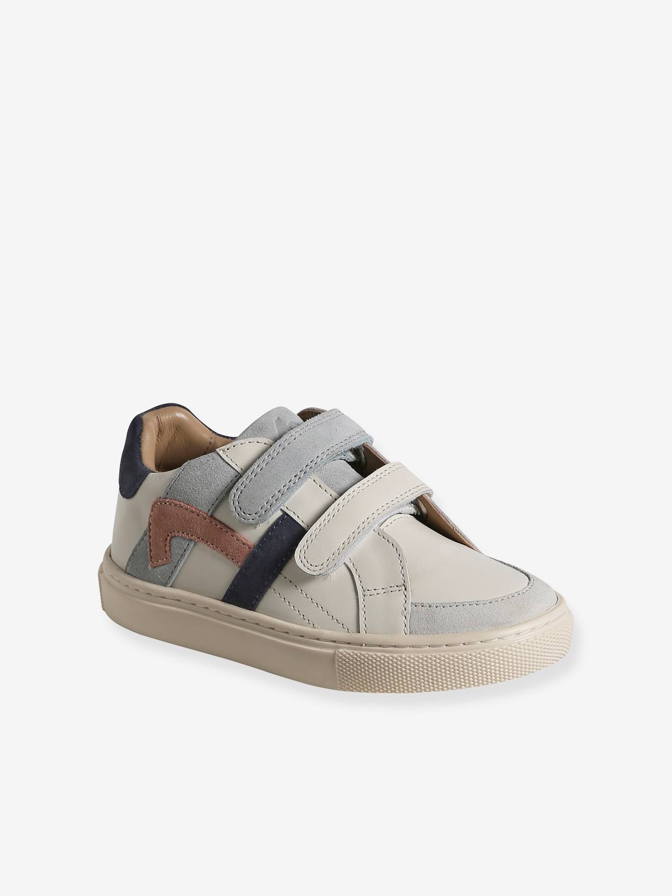 Baskets enfant garon cuir scratchs cru 28 €