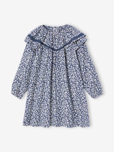 Fille-Pull, gilet, sweat-Robe à collerette imprimée fleurs fille