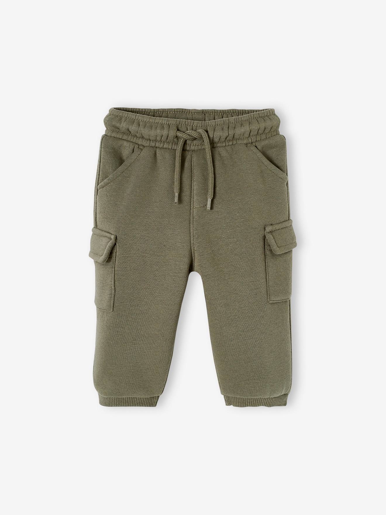 Pantalon en molleton style battle bébé kaki