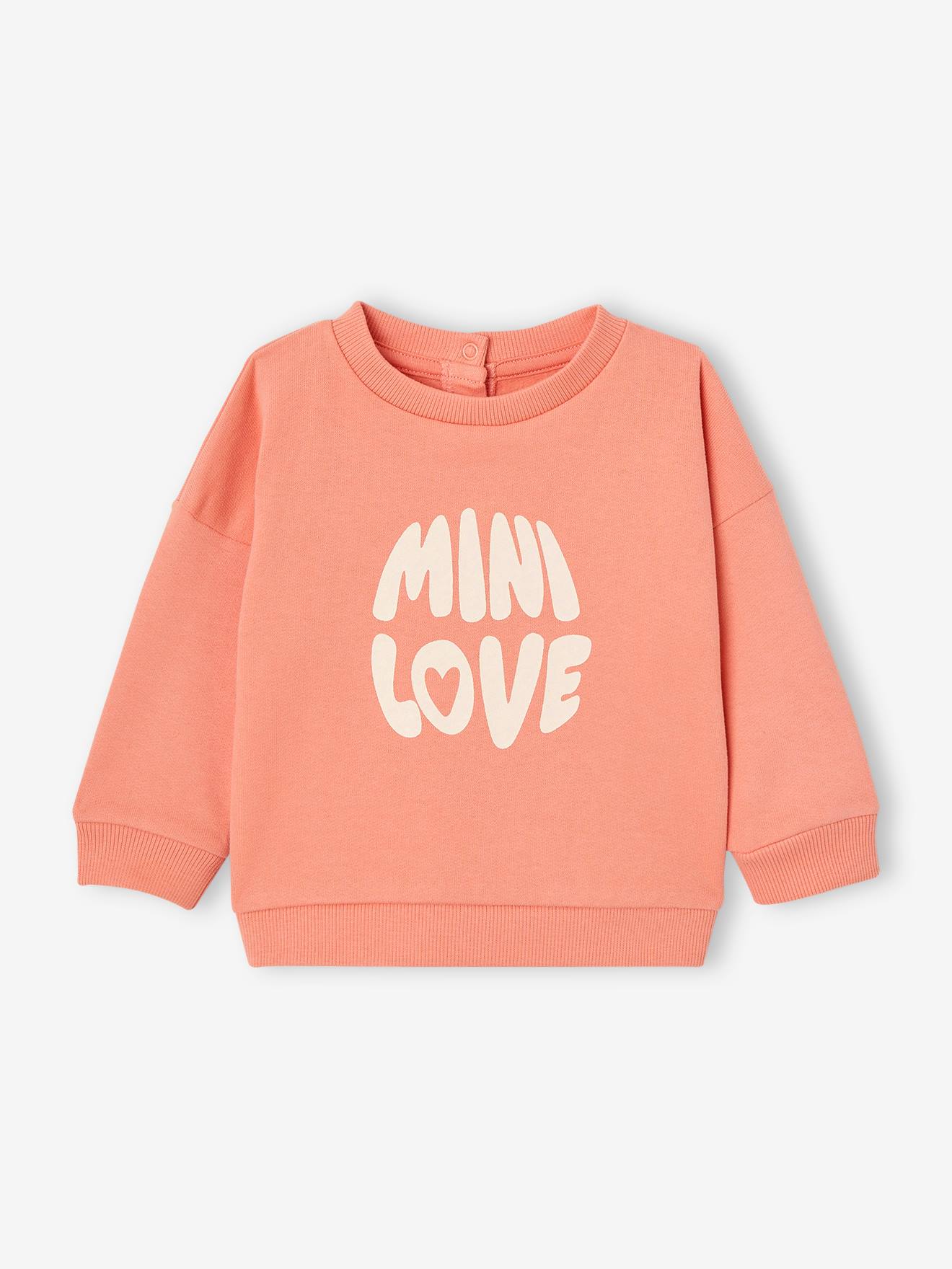 Sweat-shirt Basics bébé pressionné dos corail