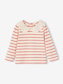 -T-shirt bébé col brodé manches longues