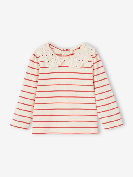 Bébé-T-shirt bébé col brodé manches longues