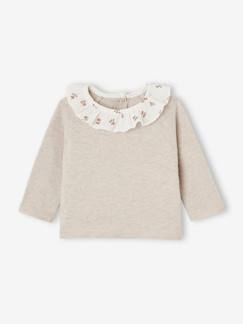 -Pull bébé naissance à collerette fleurie