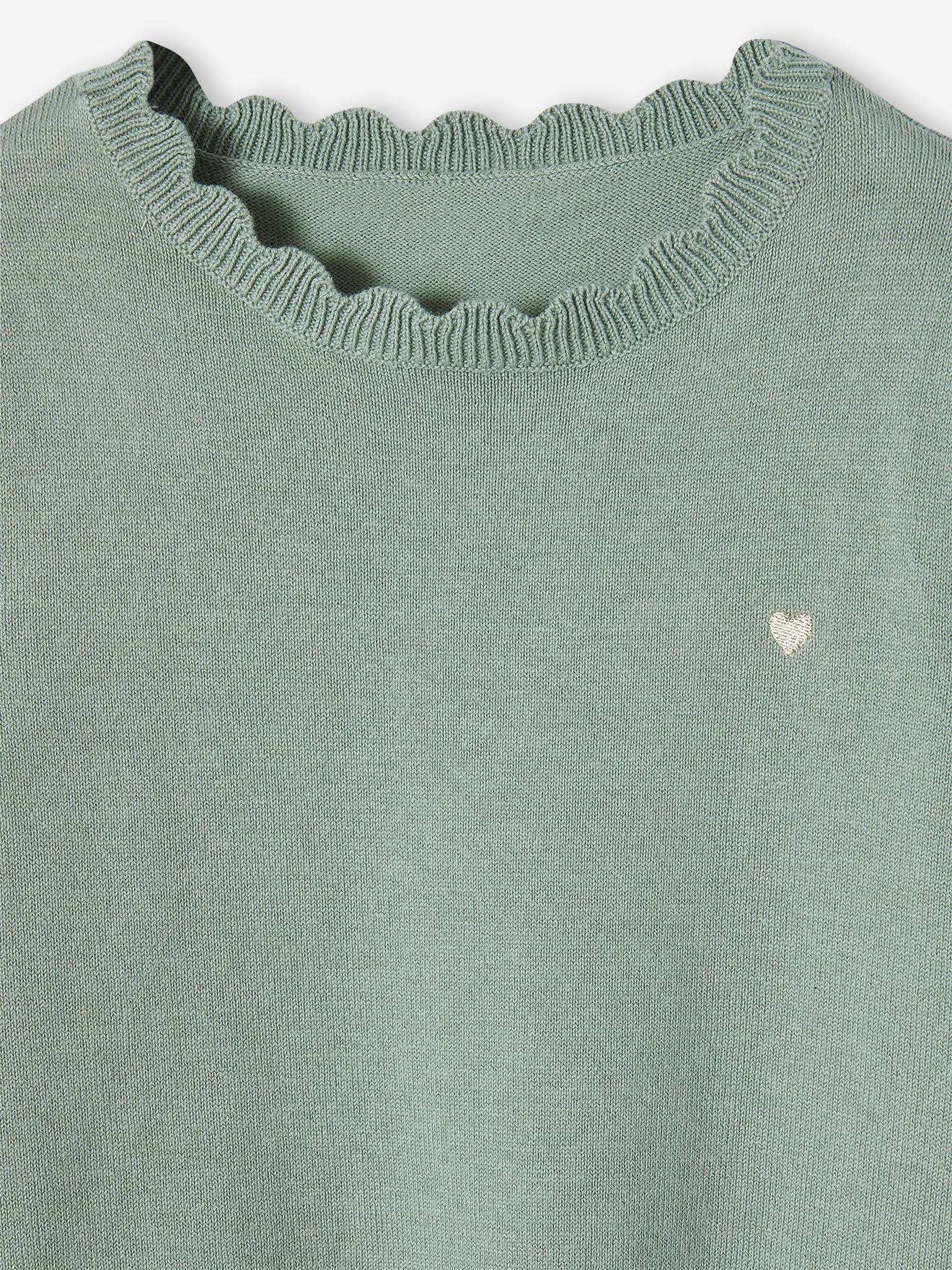 Pull Fille TU Imprimé Animal Vert – Taille 4-5 Ans, Manches Longues, Polyester