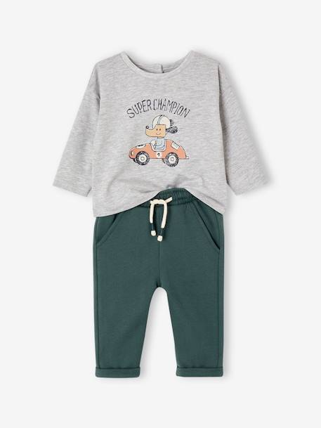 Bébé-Ensemble T-shirt + pantalon molleton bébé personnalisable