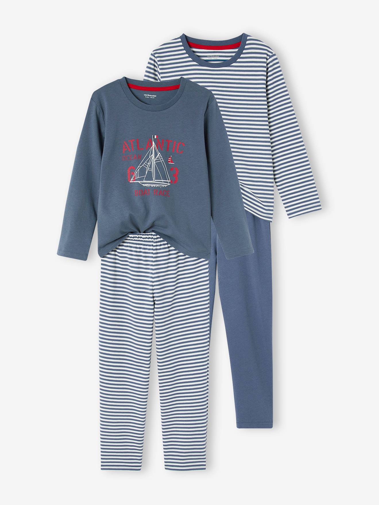 Lot de 2 pyjamas bateau garçon en jersey bleu