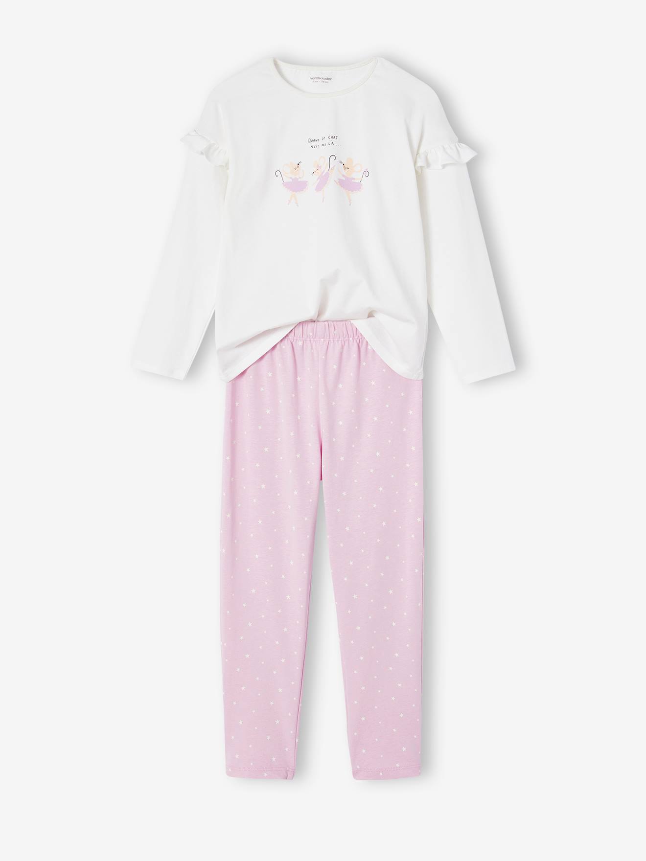 Pyjama motifs souris fille lilas