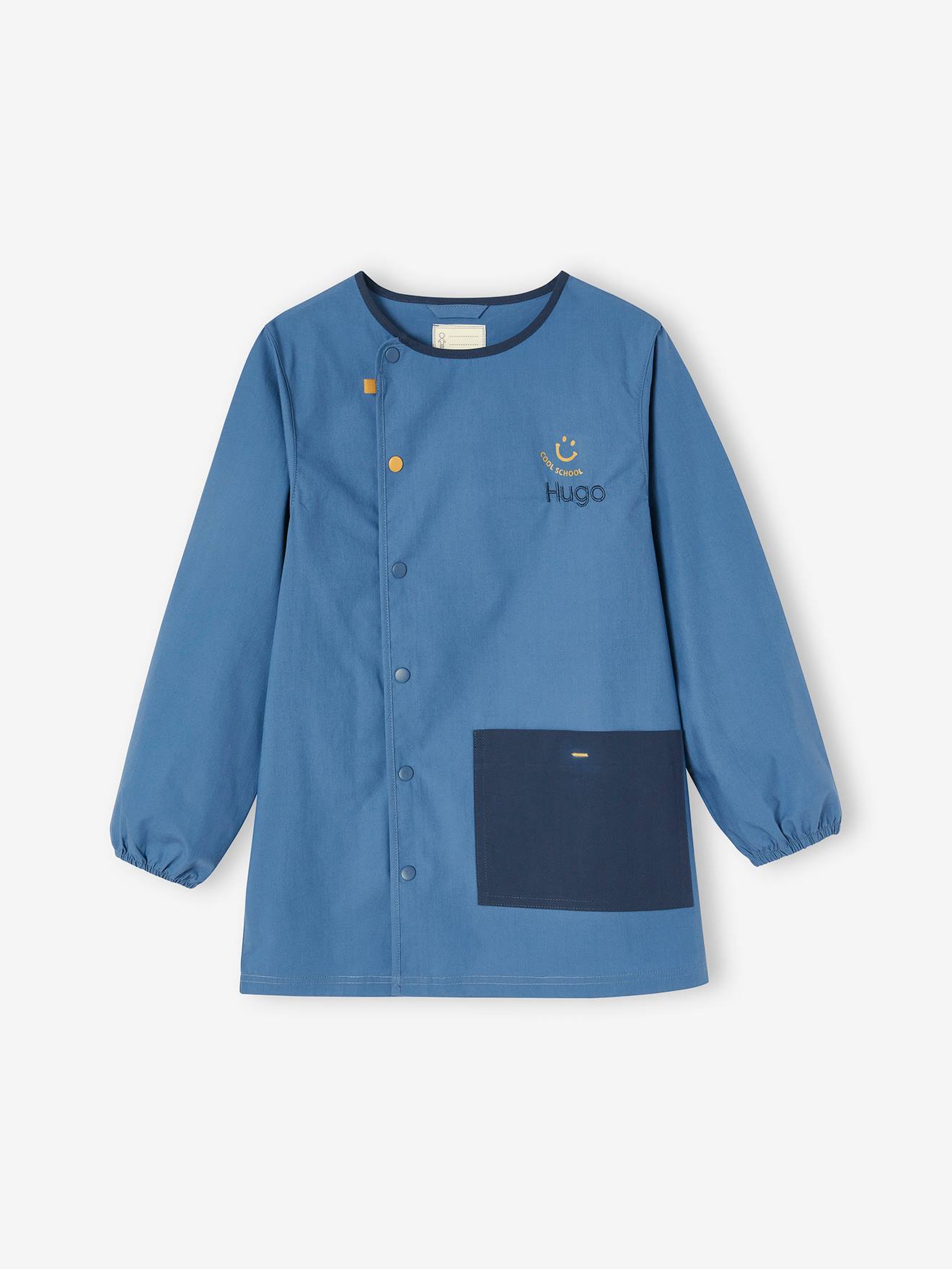 Tablier garçon personnalisable Cool school bleu