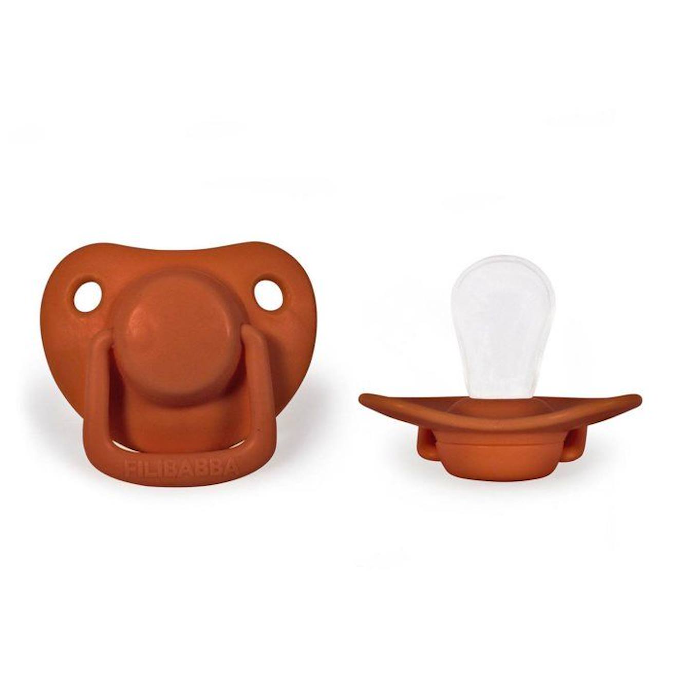 Lot De 2 Sucettes Anatomique En Silicone 0-6m Terracotta 0-6 Mois Filibabba Rose (Filibabba) - Couverture