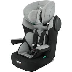 Puériculture-NANIA Siège auto ceinturé MAX I, Groupe 1/2/3, de 3 à 10 ans, 9-36 kg, 76-140 cm R129 – Têtière réglable - Base inclinable - Gris