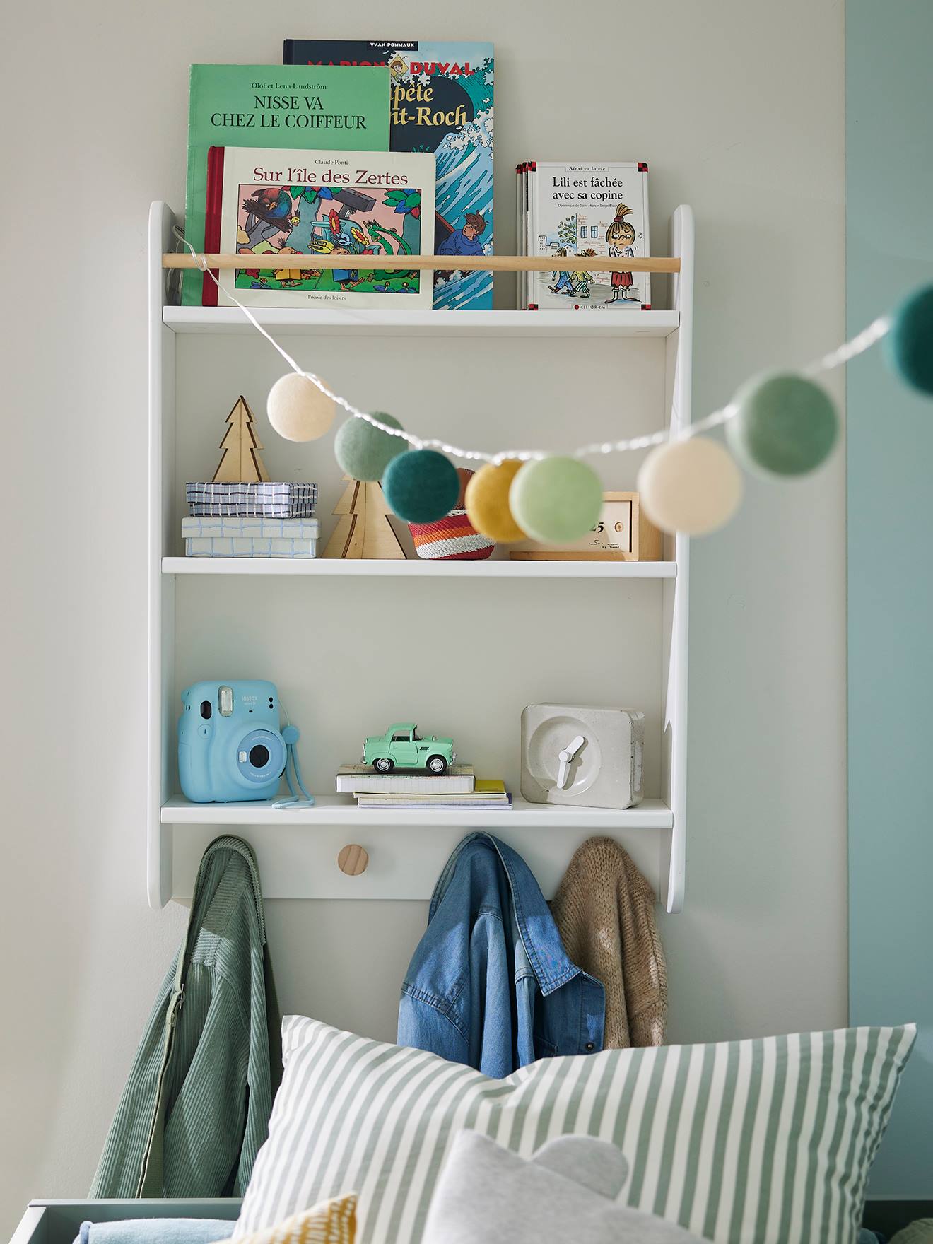 Patères avec étagères pour livres - LIGNE CONFETTI blanc (Vertbaudet) - Image 1