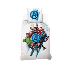 -Housse de couette - MARVEL - Avengers Team - 140x200 cm - 100% Coton - Blanc