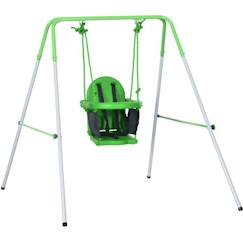 Jouet-Balançoire portique enfant OUTSUNNY - Vert - 122x146x122cm - Pour 6-36 mois - Charge max. 25 Kg