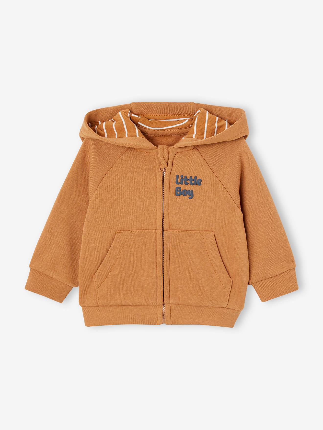 Sweat zippé à capuche bébé noix de pécan