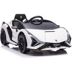 Jouet-Voiture électrique enfant HOMCOM - Lamborghini Sian - 12V - Effets sonores et lumineux - Blanc