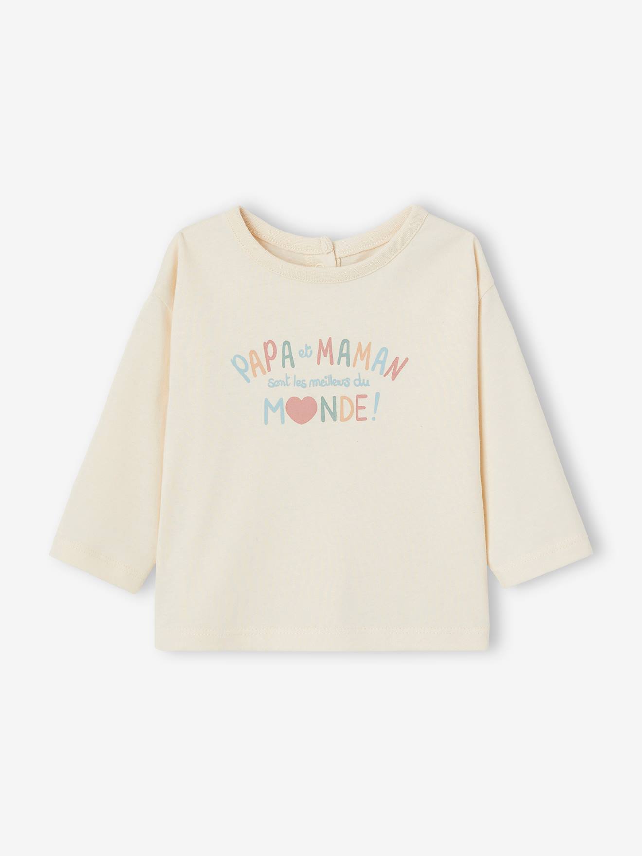 T-shirt à message bébé en coton bio vanille