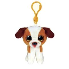 Jouet-Porte-clés TY - Beanie Boos Clip - Hugo le chien - Blanc - 5 cm - Pour Enfant