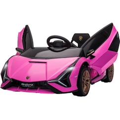 Jouet-HOMCOM Voiture électrique Enfants de Sport Supercar 12 V - V. Max. 8 Km-h Effets sonores + Lumineux Rose