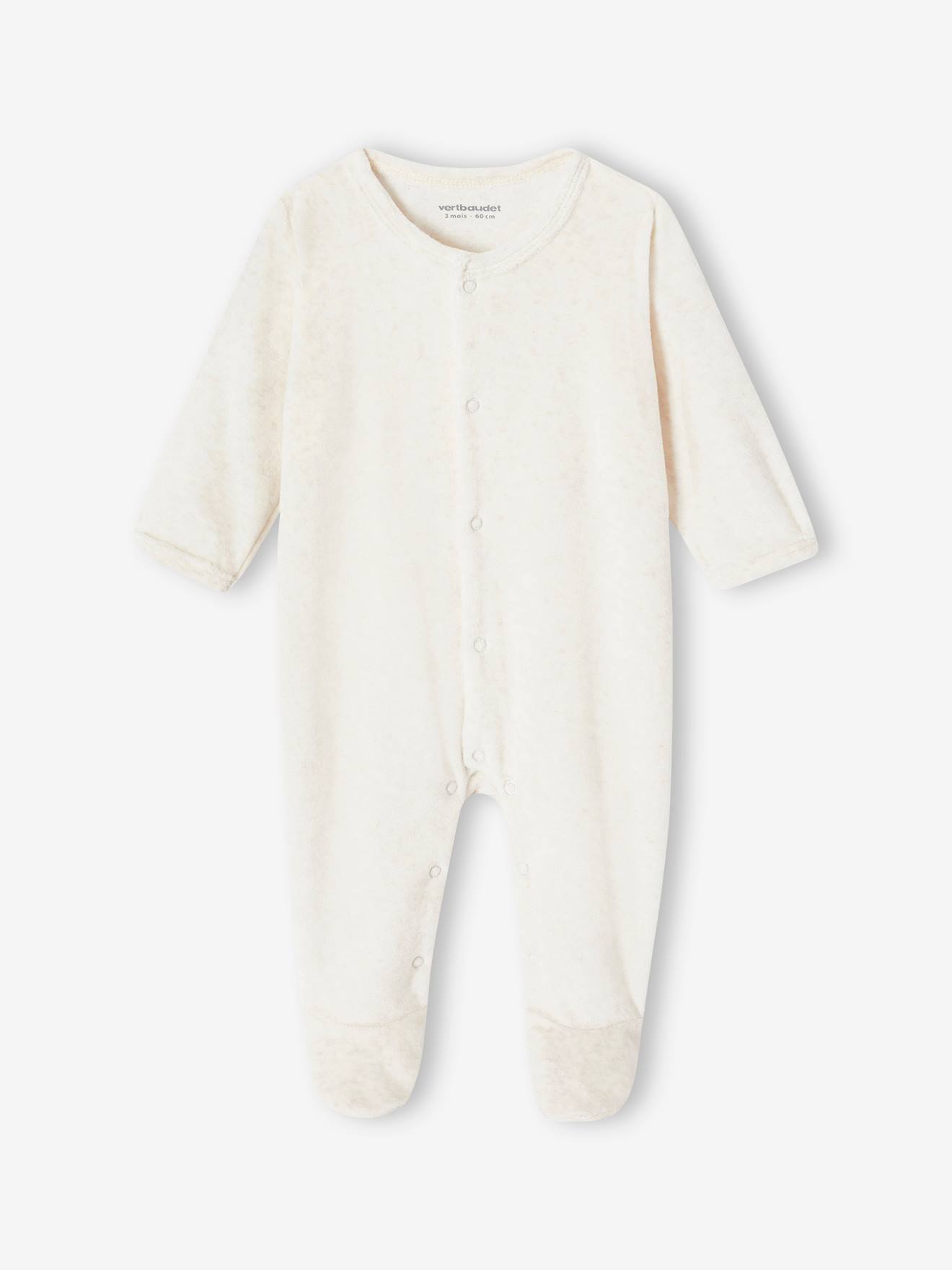 Lot de 3 pyjamas bébé mixte en velours ouverture naissance lot jaune d'or (Vertbaudet) - Image 2