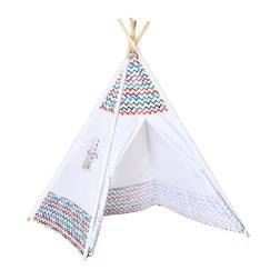 Jouet-Tente Teepee Indien Enfant Graphique - HOMCOM - 1,2L x 1,2I x 1,55H m - Porte refermable, fenêtre