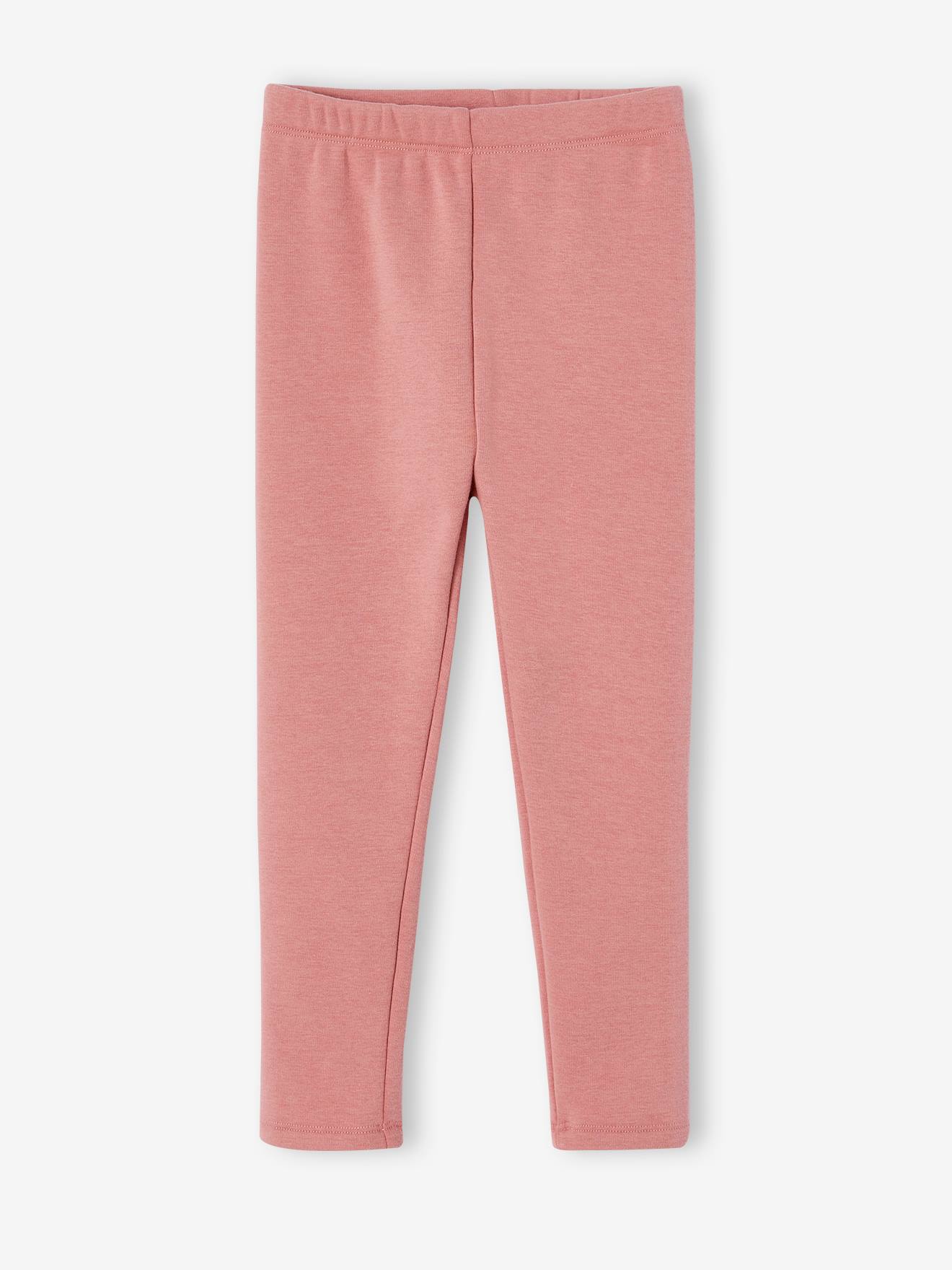 Legging fille doublé polaire blush