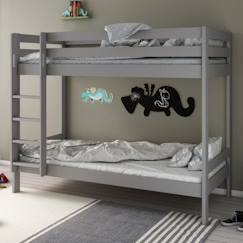 Chambre et rangement-Lit superposé en pin gris 90x200 Basile