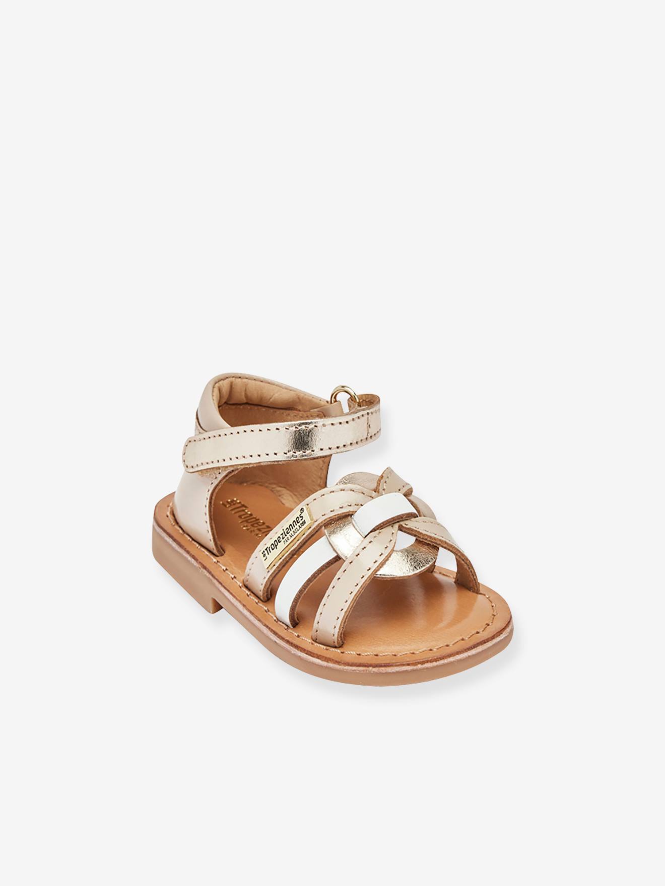 Sandales Cuir Bébé Badari Les Tropeziennes® Par M. Belarbi Beige Doré