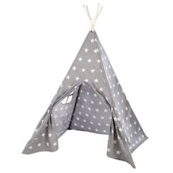 Jouet-ROBA Tente de Jeu Little Stars - Tippi Tente Exterieur / Intérieur pour Enfants - Imprimé Étoiles - Gris