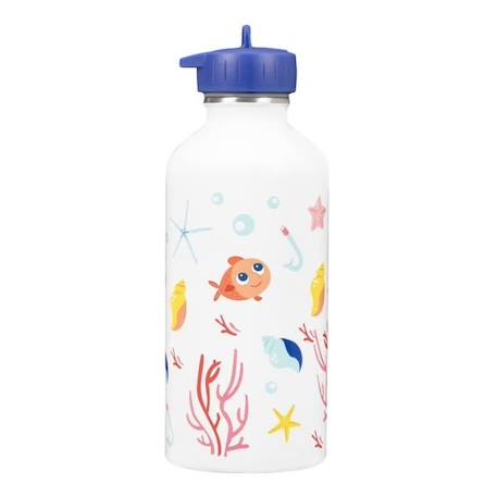 Fille-Gourde enfant Acier inoxydable - Facile à nettoyer - Gourde réutilisable - Contenance 300ml - 17 cm x 6,5 cm - Petit poisson rouge