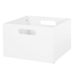 Chambre et rangement-ROBA Casier de Rangement en Bois pour Chambre d'Enfant - Bac pour Jouets et Déco avec Poignées - Blanc