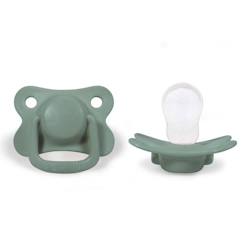 Puériculture-Filibabba - Lot de 2 sucettes anatomique en silicone 6 mois et + - Vert Eucalyptus