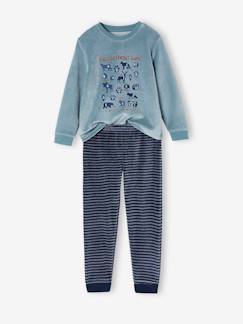 -Pyjama velours motif ludique imagier animaux garçon