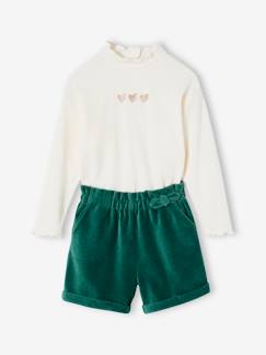 -Ensemble T-shirt + short en velours fille