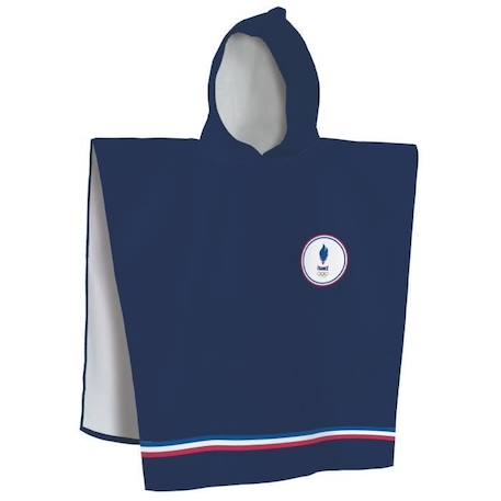 Garçon-Cape de bain imprimée 100% coton PARIS 2024 JEUX OLYMPIQUES TRICOLORE