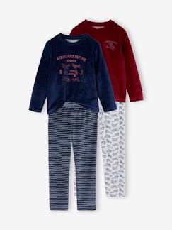 -Lot de 2 pyjamas "avion" en velours garçon