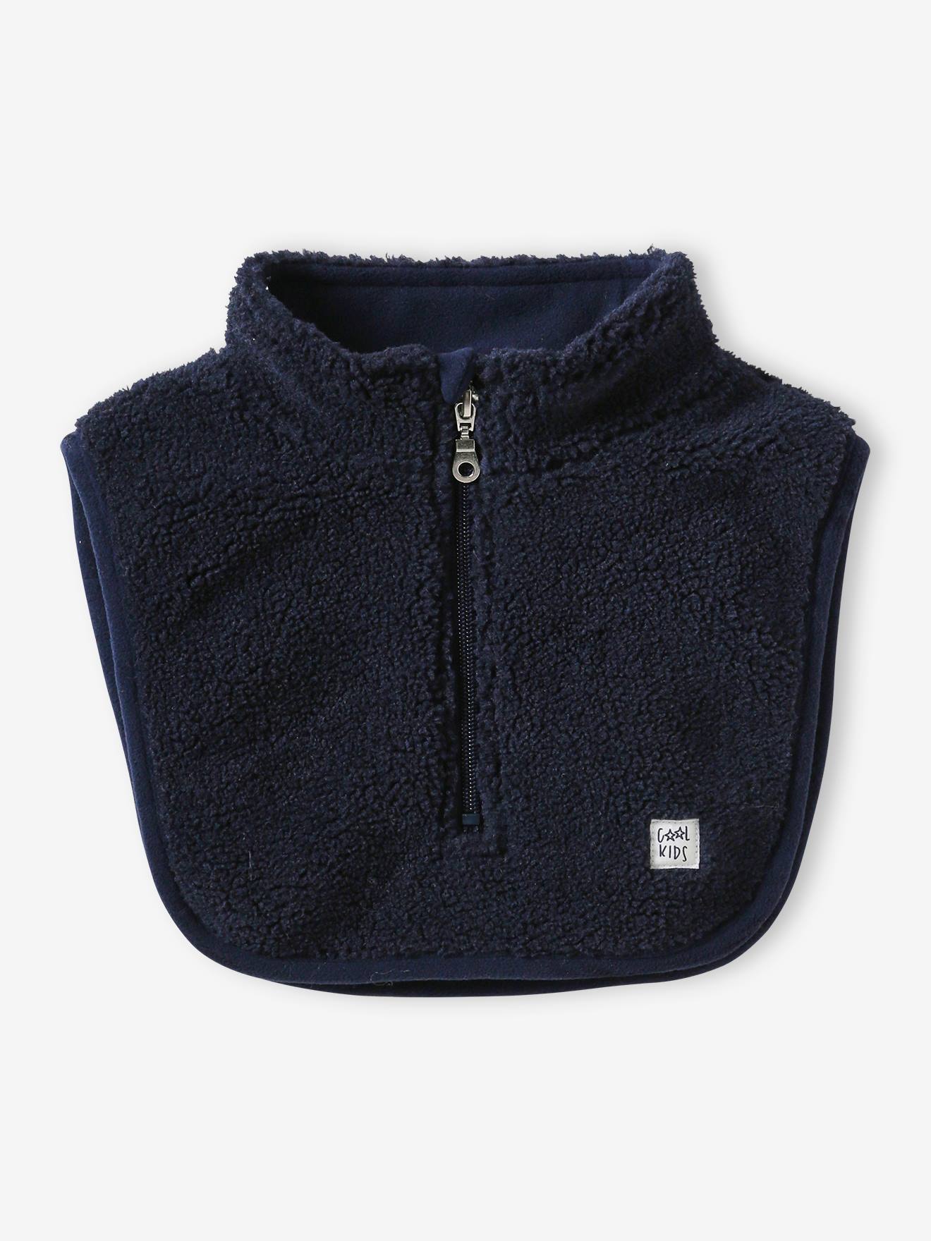 Cache-cou en sherpa garçon bleu ardoise