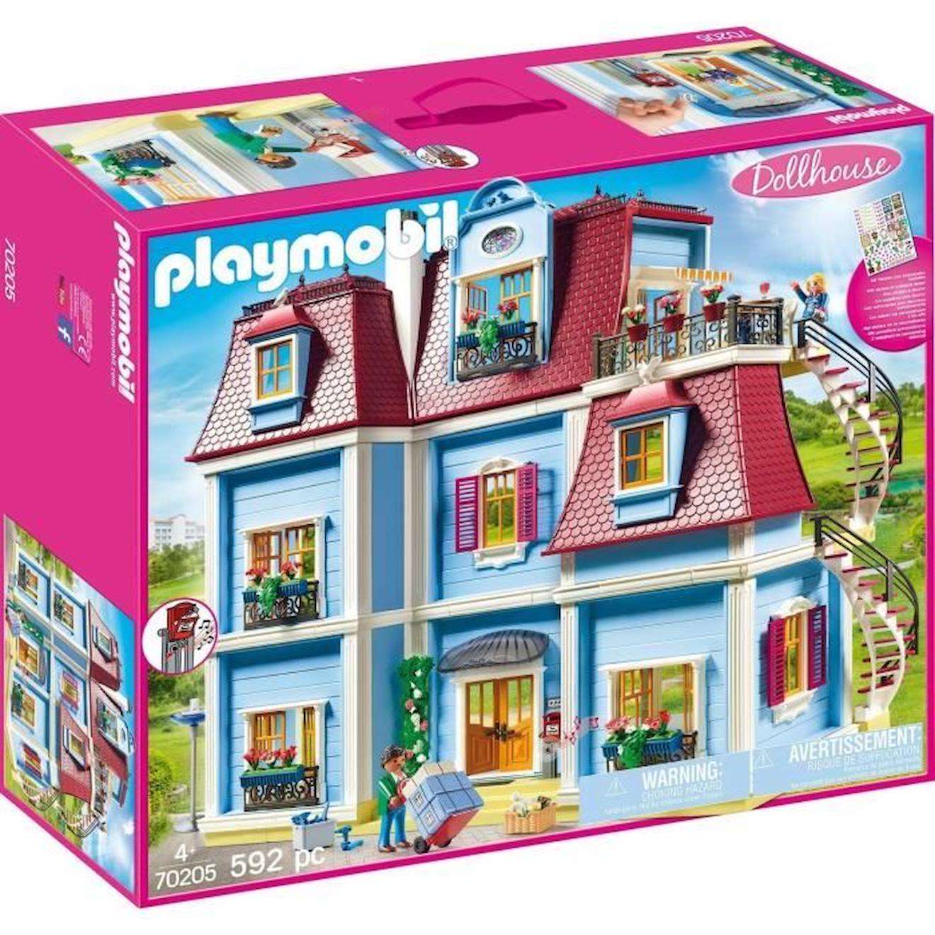 PLAYMOBIL - Playmobil 70205 Grande Maison Traditionnelle, Dollhouse La Maison Traditionnelle, 592 Pièces, Dès 4 Ans Rose