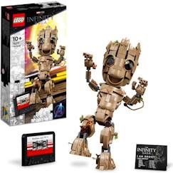 Jouet-LEGO 76217 Marvel Je s'Appelle Groot, Jouet Marvel et Figurine Bébé Groot, Film Les Gardiens de la Galaxie 2, Enfants Dès 10 Ans