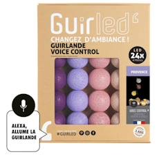 -Guirlande lumineuse LED USB - GUIRLE - Provence Violet - Commande Vocale - 24 boules