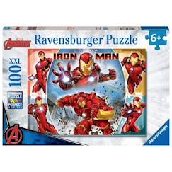Jouet-Jeux éducatifs-Puzzles-Ravensburger-MARVEL HEROS-Puzzle 100 pièces XXL - Le puissant Iron Man / Marvel Avengers-4005556133772-A partir de 6 ans