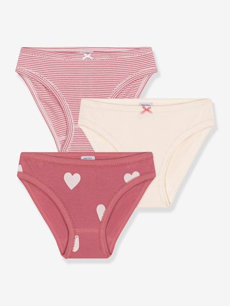 Fille-Lot de 3 culottes coeur en coton enfant PETIT BATEAU