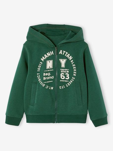 Garçon-Pull, gilet, sweat-Sweat garçon zippé à capuche sport