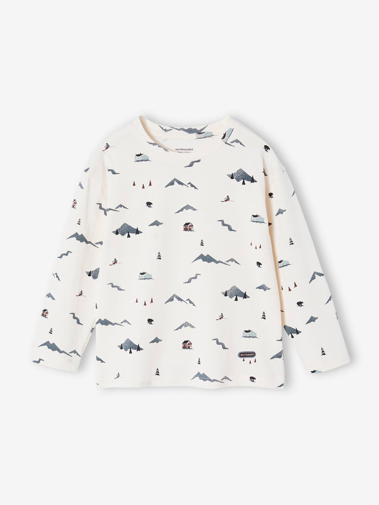 T-shirt motifs montagne garçon écru