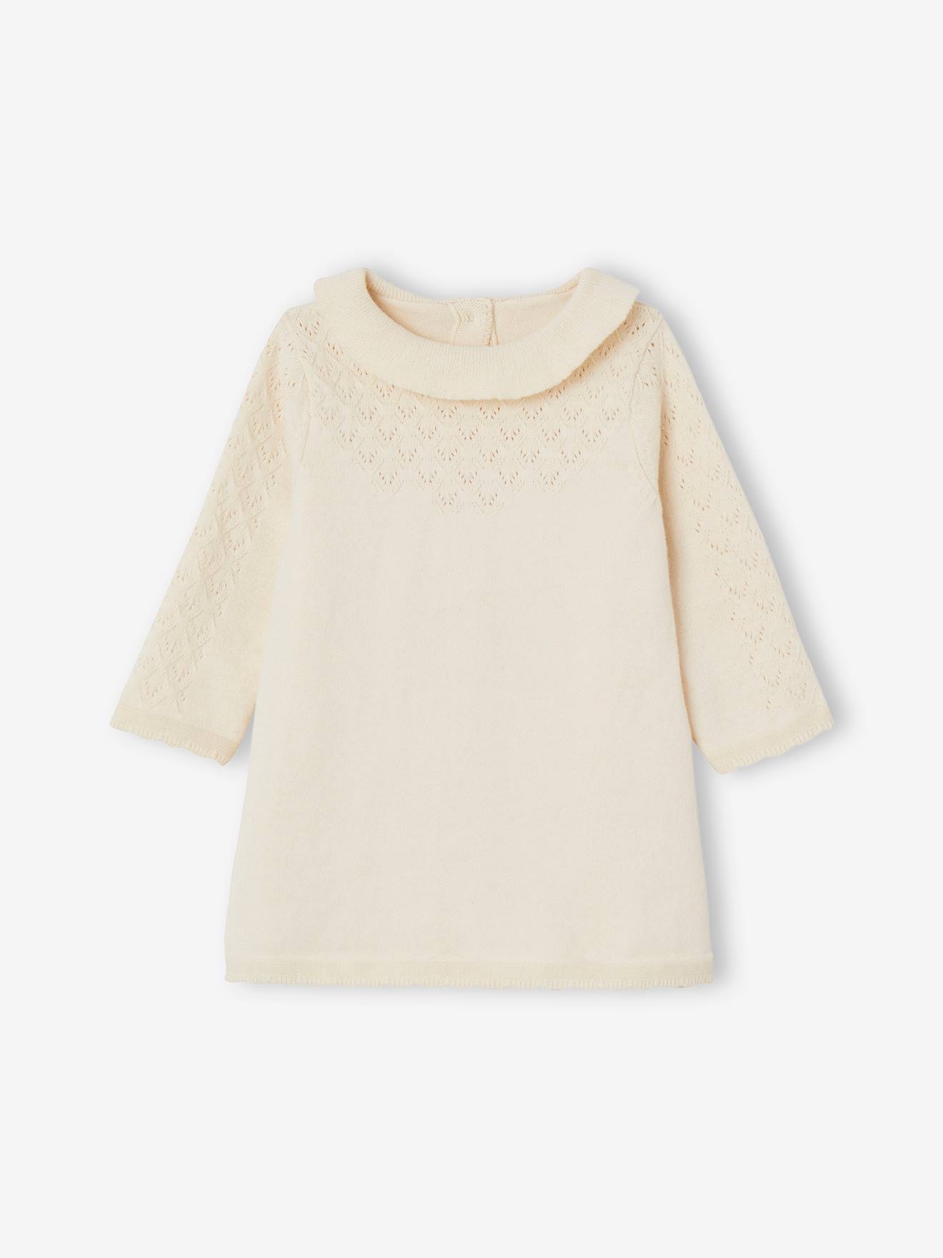 Robe en maille fantaisie bébé vanille