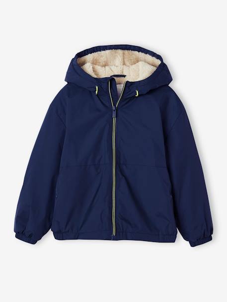 Coupe-vent garçon doublé sherpa à capuche  - vertbaudet enfant