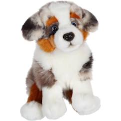 Jouet-Gipsy Toys - Chien Berger Australien Assis - 25 cm - Blanc - Marron - Gris - Noir